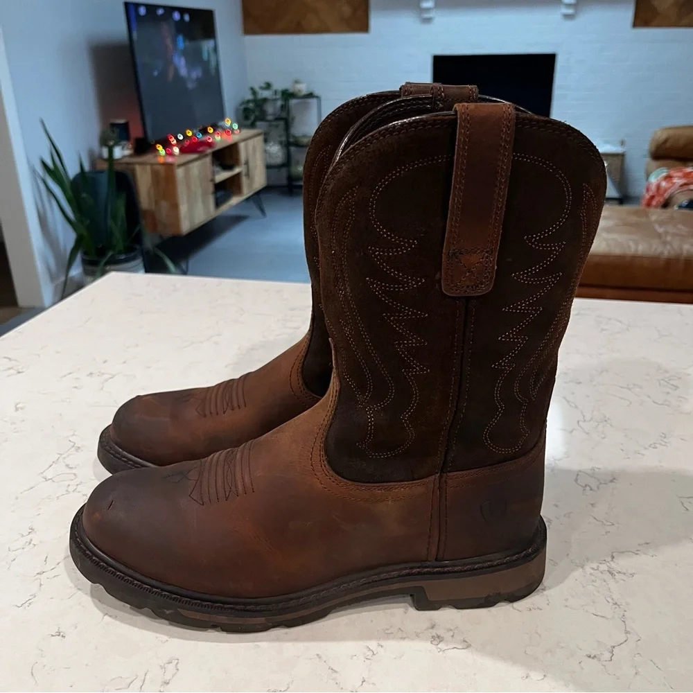 Ariat Groundbreaker Round Soft Toe Boots Men 8D Slip-Resistant